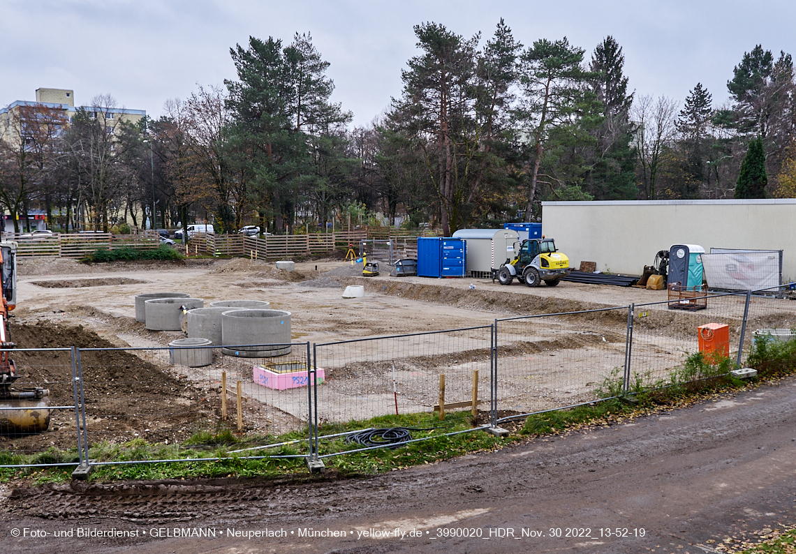 30.11.2022 - Baustelle an der Quiddestraße Haus für Kinder in Neuperlach
